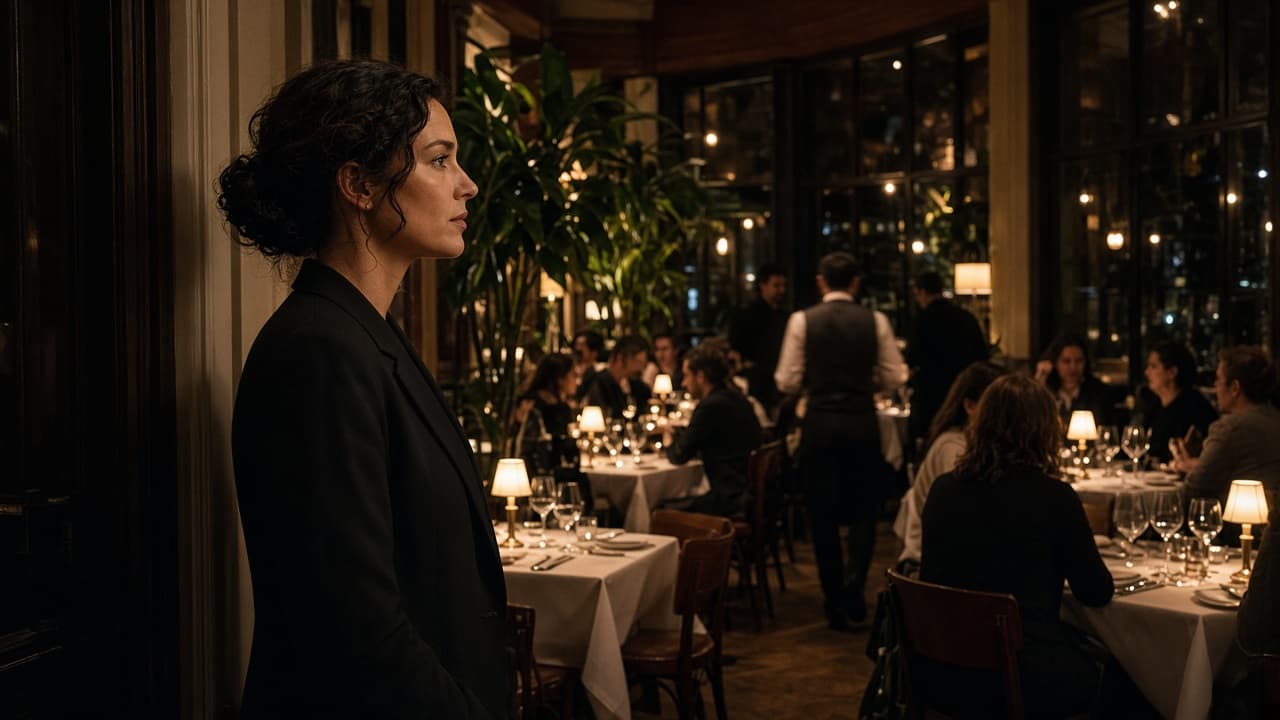 A manager watching a full dining room